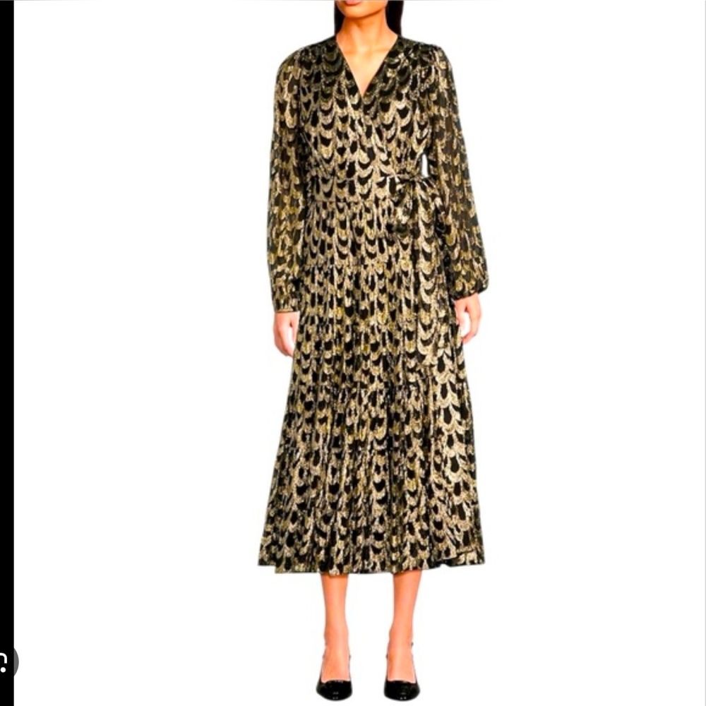 Gibson Latimer Black and Silver Long Sleeve Dress